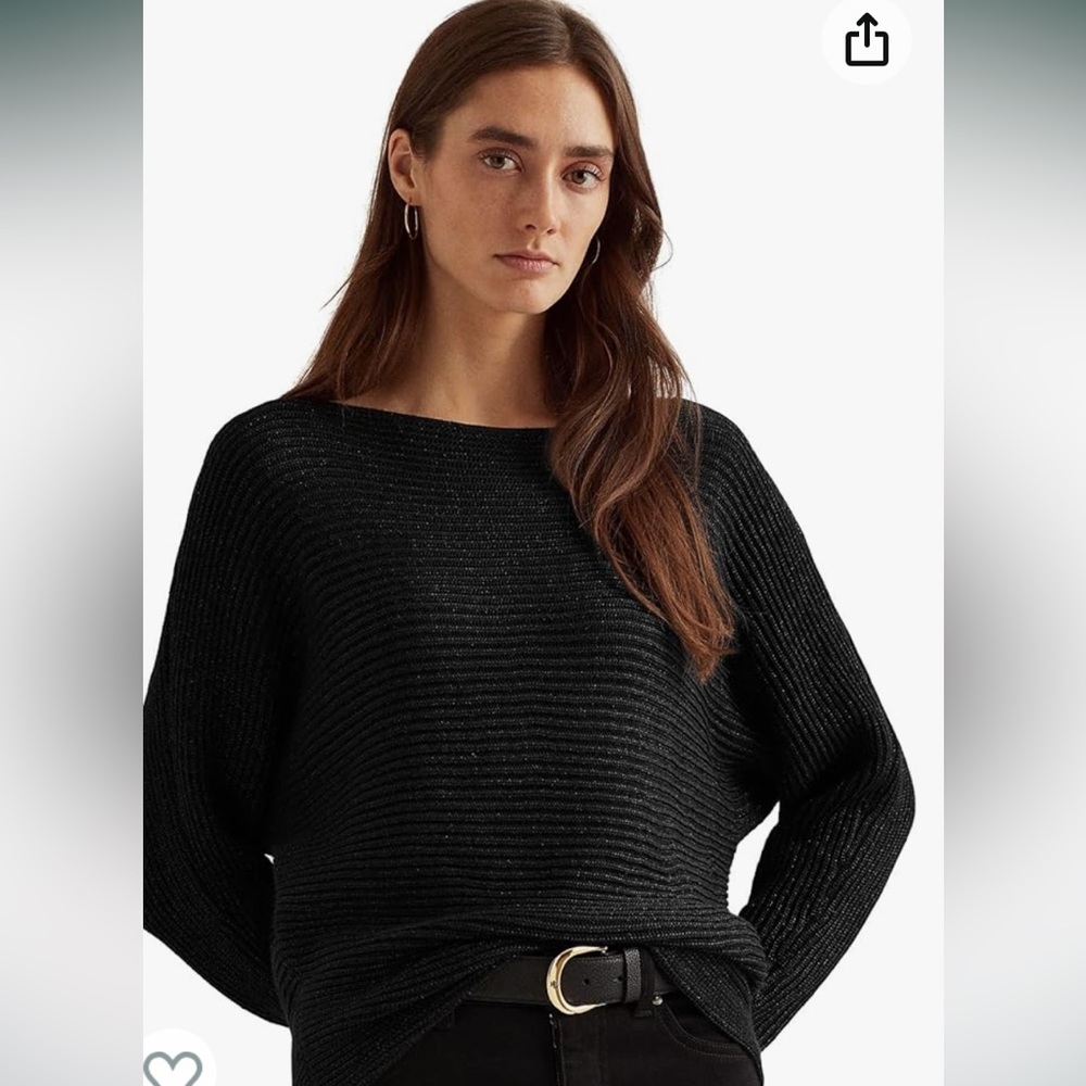 NWT Lauren Ralph Lauren
Metallic Long Sleeve Boat Neck Sweater